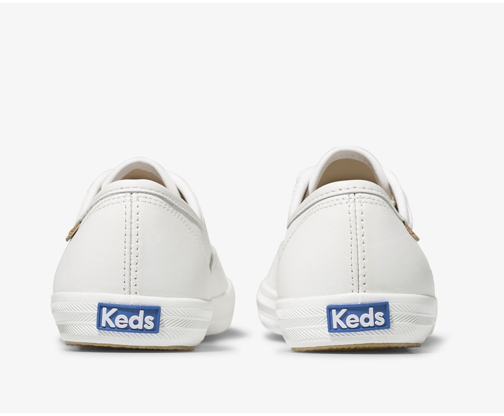 Keds Sneaker Damen Weiß - Champion Luxe Leder - OPF-840326